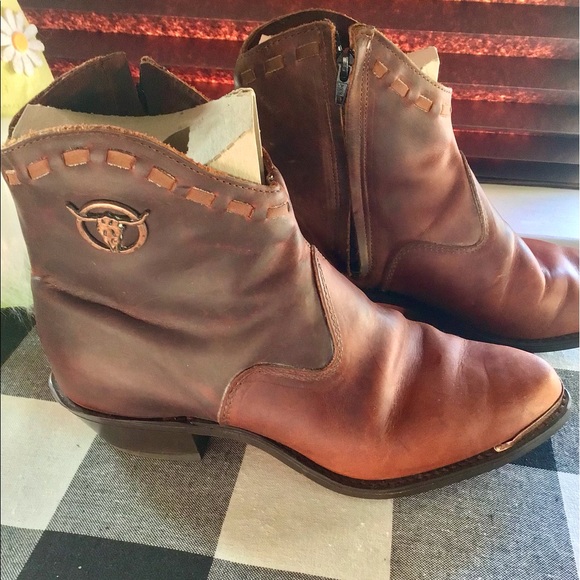 CODE WEST BOOTS Copper distressed 6”zipper side - Picture 3 of 5